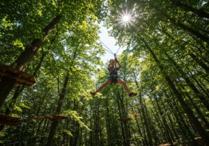 Accrobranche DéfiPlanet pour une journée riche en sensations fortes en pleine nature.